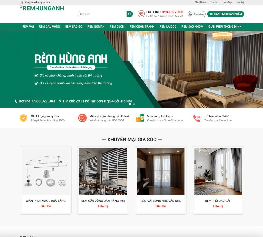Theme wordpress bán mành rèm 2