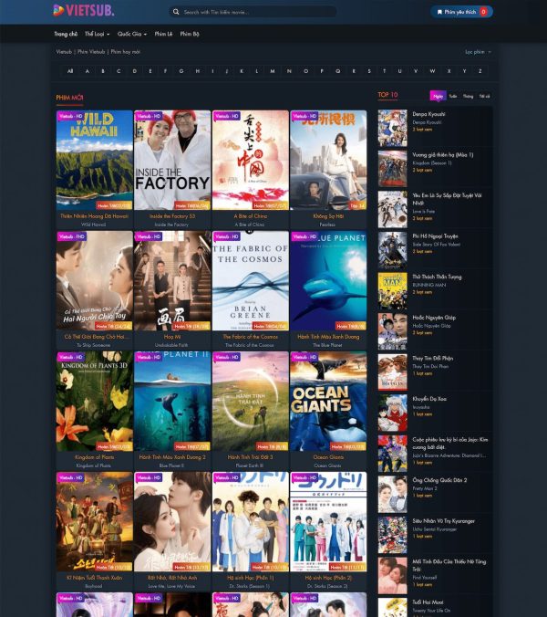 Theme WordPress Xem Phim Cực Đẹp, có sẵn nguồn phim