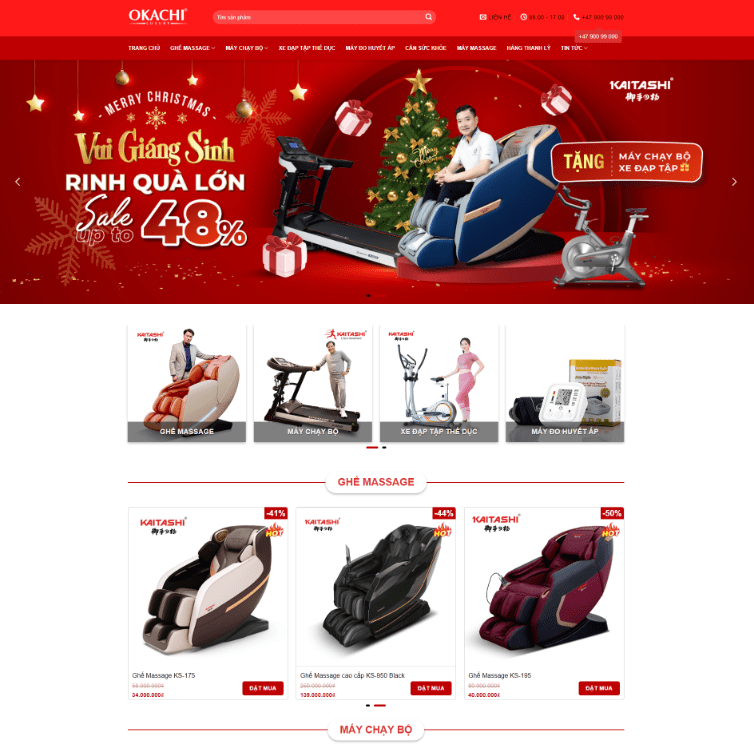 Theme WordPress bán ghế Massage, máy chạy bộ