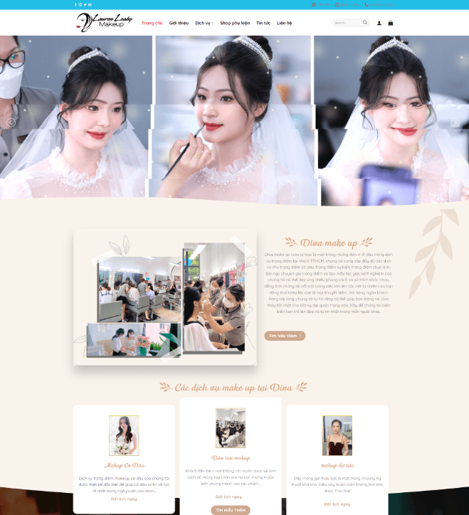 Theme wordpress dạy trang điểm makeup cô dâu