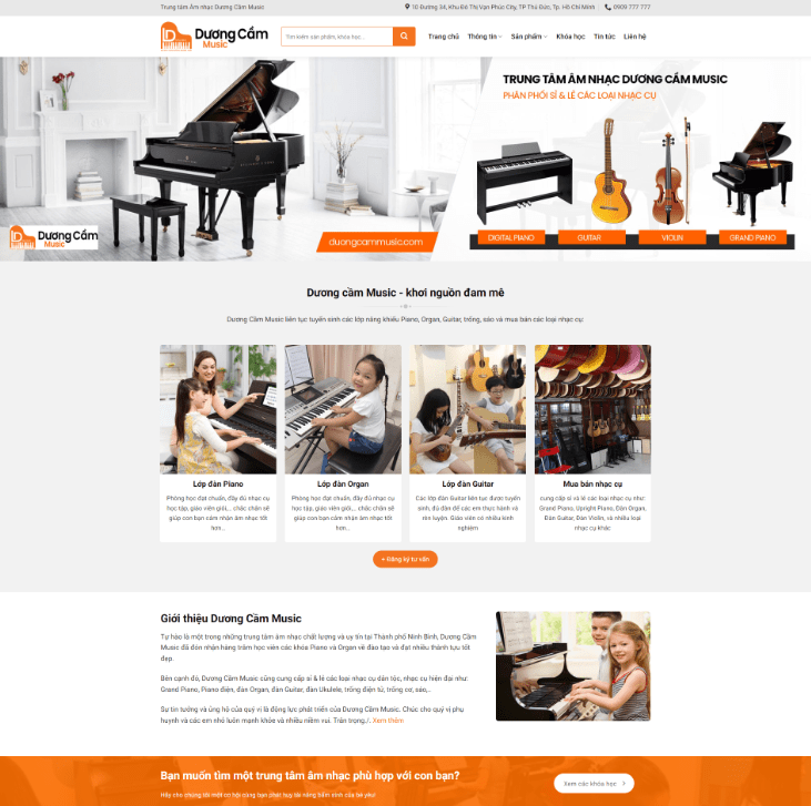 Theme wordpress shop bán đàn
