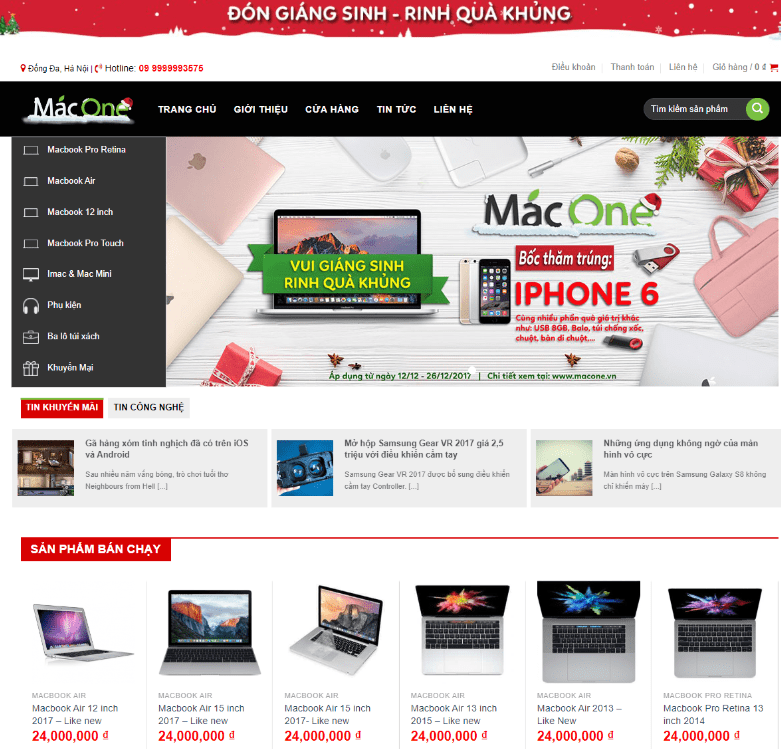 Theme wordpress bán laptop Macbook