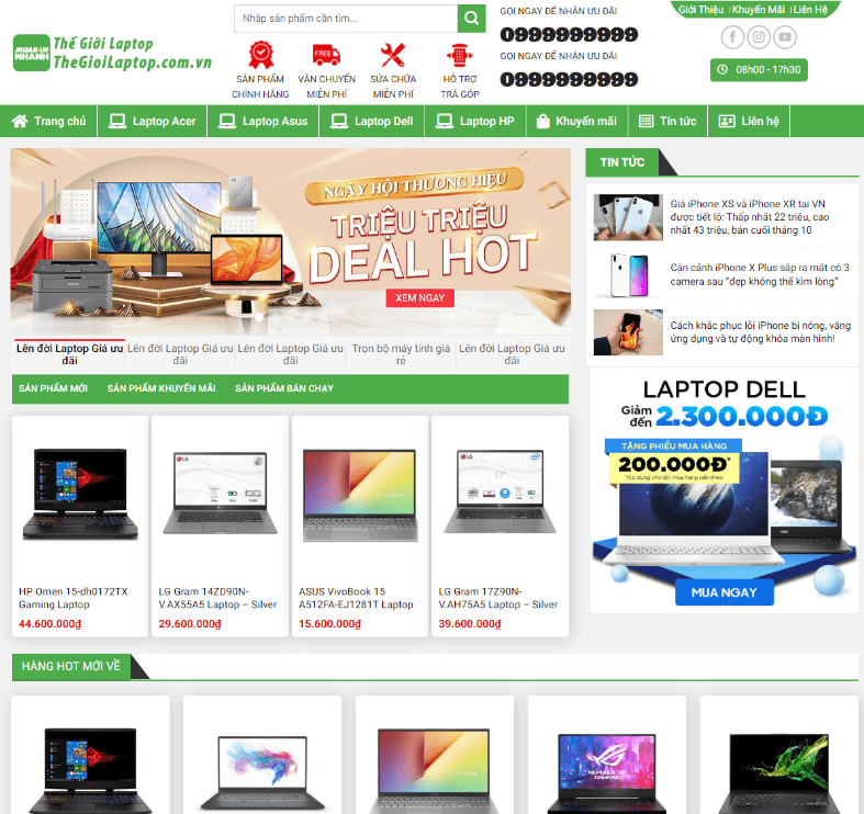 Theme wordpress bán laptop 2