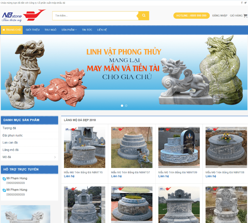 Theme wordpress xưởng làm bia đá lăng mộ