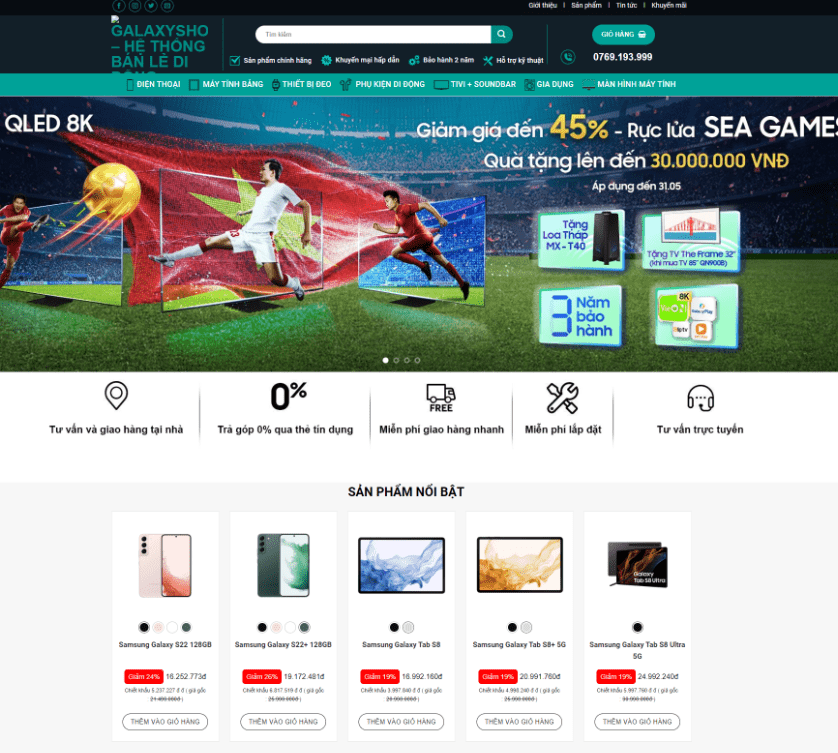 Theme wordpress shop bán điện thoại
