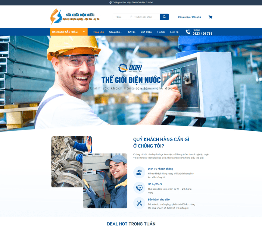 Theme WordPress bán đồ điện nước