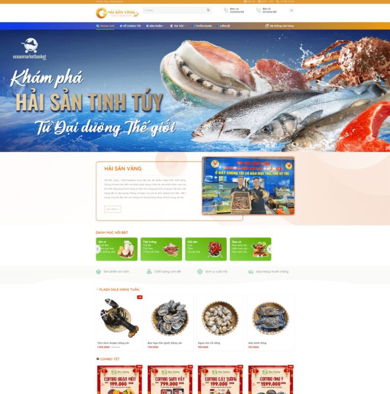 Theme WordPress Cửa hàng bán đồ Hải Sản 04