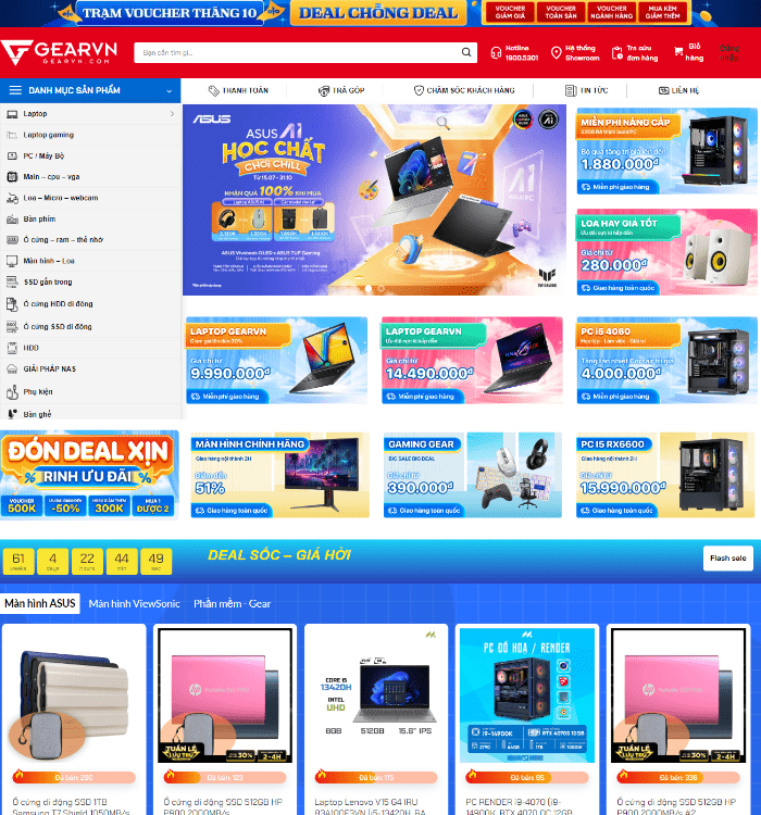 Theme wordpress bán thiết bị máy tính laptop giống Gearvn