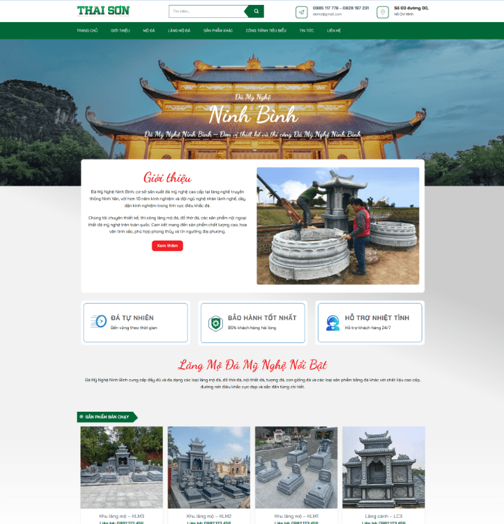 Theme wordpress lăng mộ đá 2