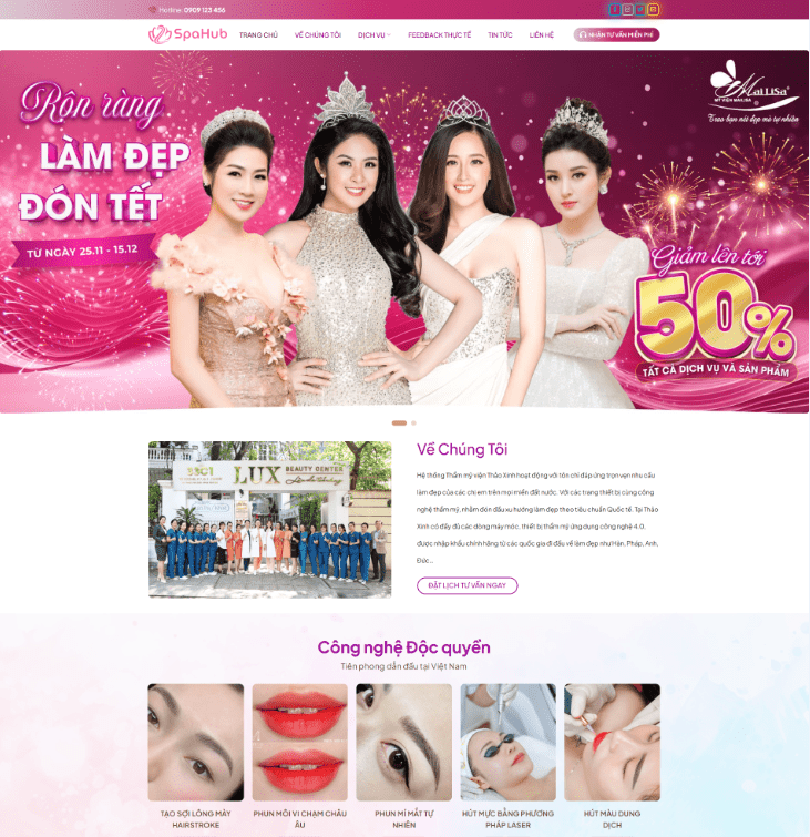 Theme wordpress spa phun xăm thẩm mỹ