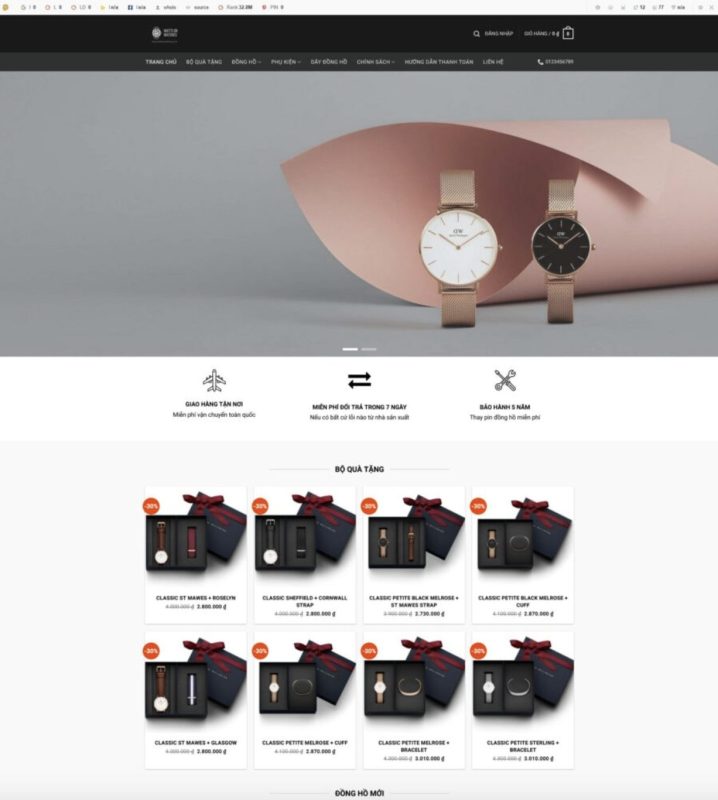 Theme wordpress shop bán đồng hồ 6