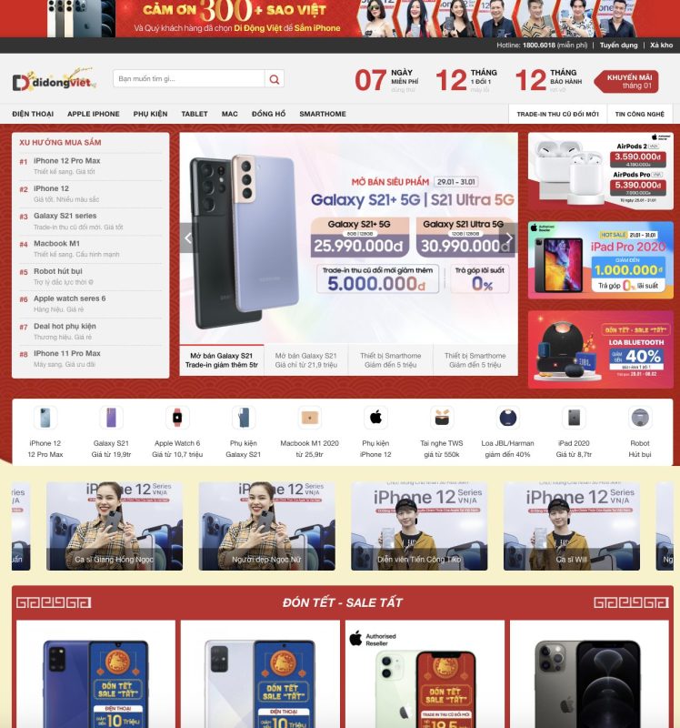 Theme WordPress bán điện thoại Di Động Việt
