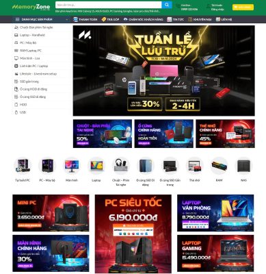 Theme wordpress máy tính laptop giống memoryzone