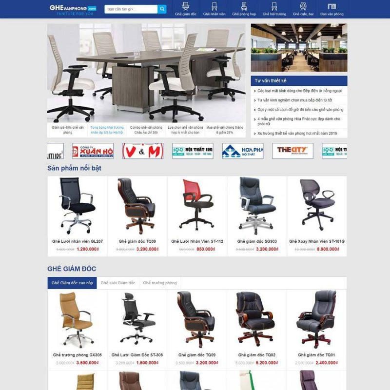 Theme WordPress bán ghế văn phòng