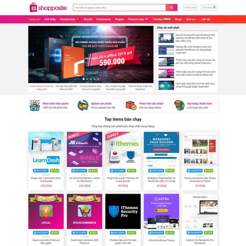 Theme WordPress Shop Bán Theme, bán giao diện, mã nguồn