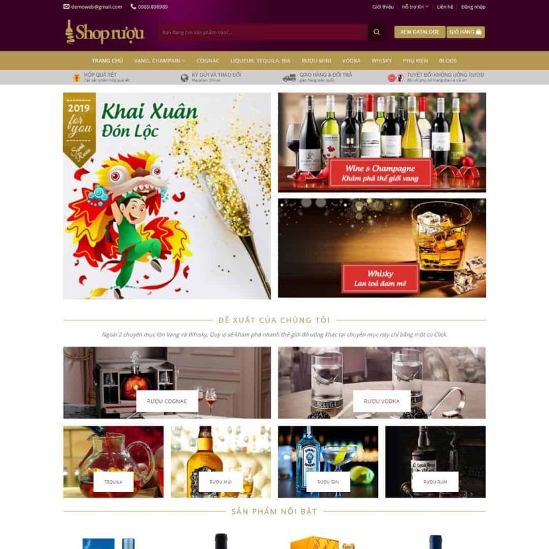 Theme WordPress cửa hàng bán rượu
