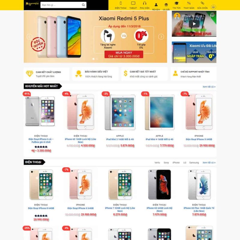 Theme WordPress giống thế giới di động 01