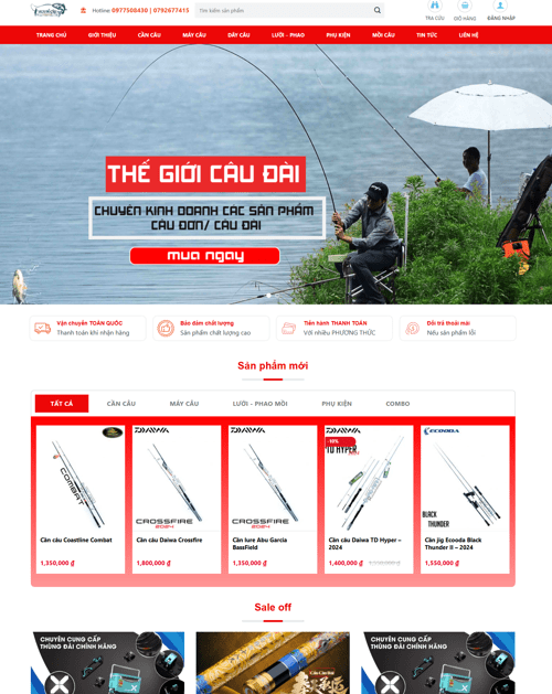 Theme wordpress shop bán dụng cụ câu cá