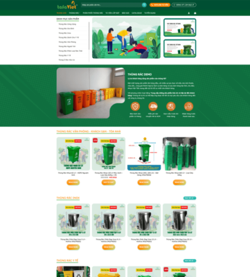 Theme wordpress bán thùng rác chuẩn đẹp